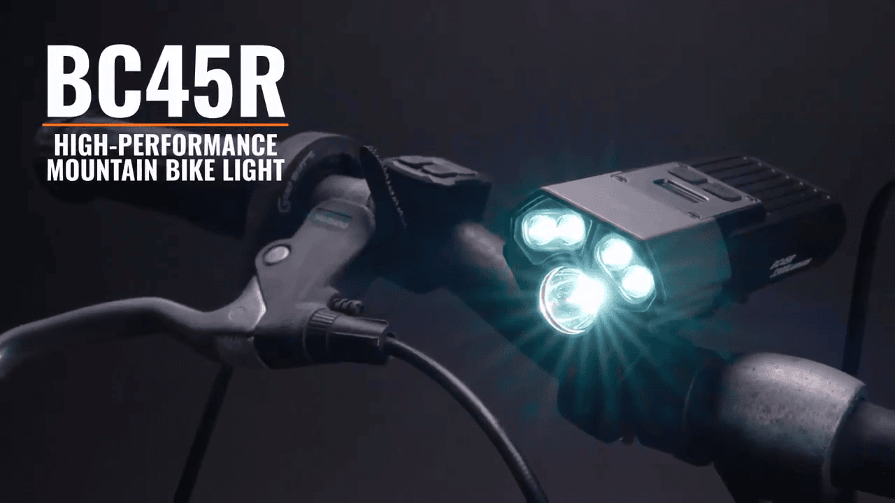opplanet fenix bc45r rechargeable bike light 3300 max lumens video