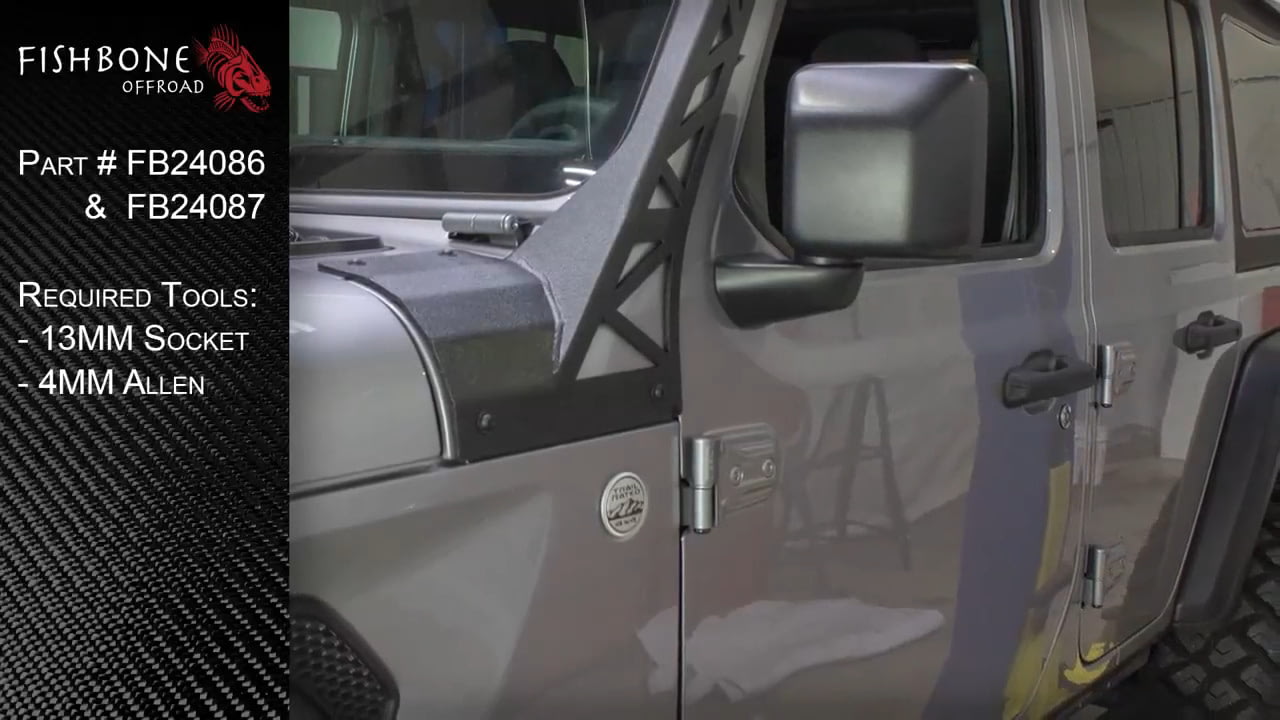 opplanet fishbone offroad fb24086 and fb24087 jl tube door installation guide video