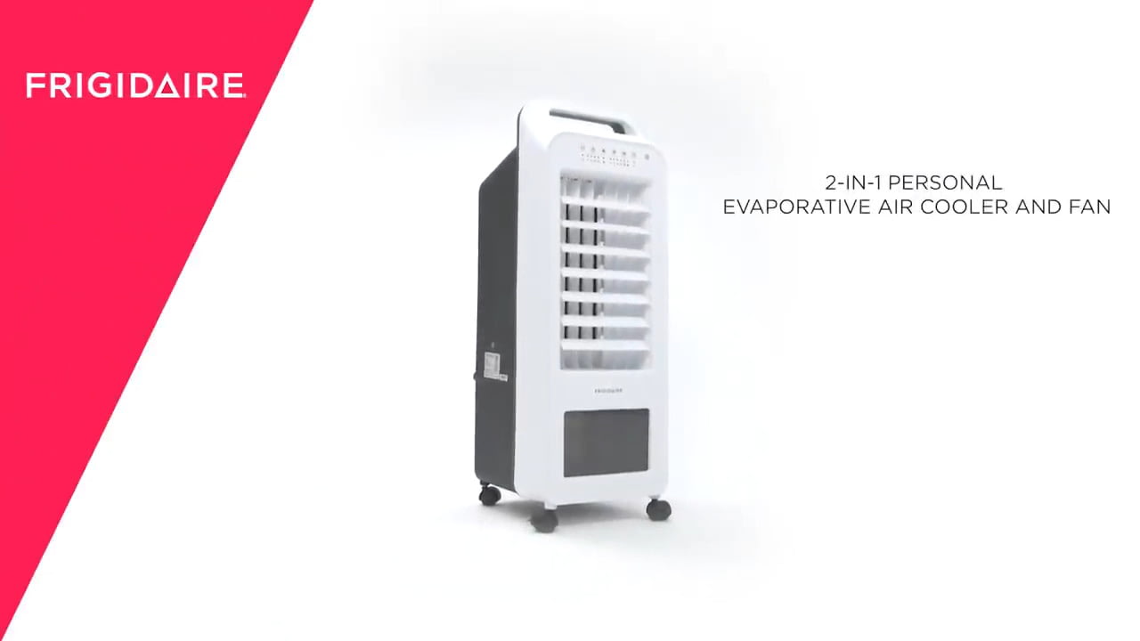 opplanet frigidaire 2 in 1 personal evaporative air cooler and fan video