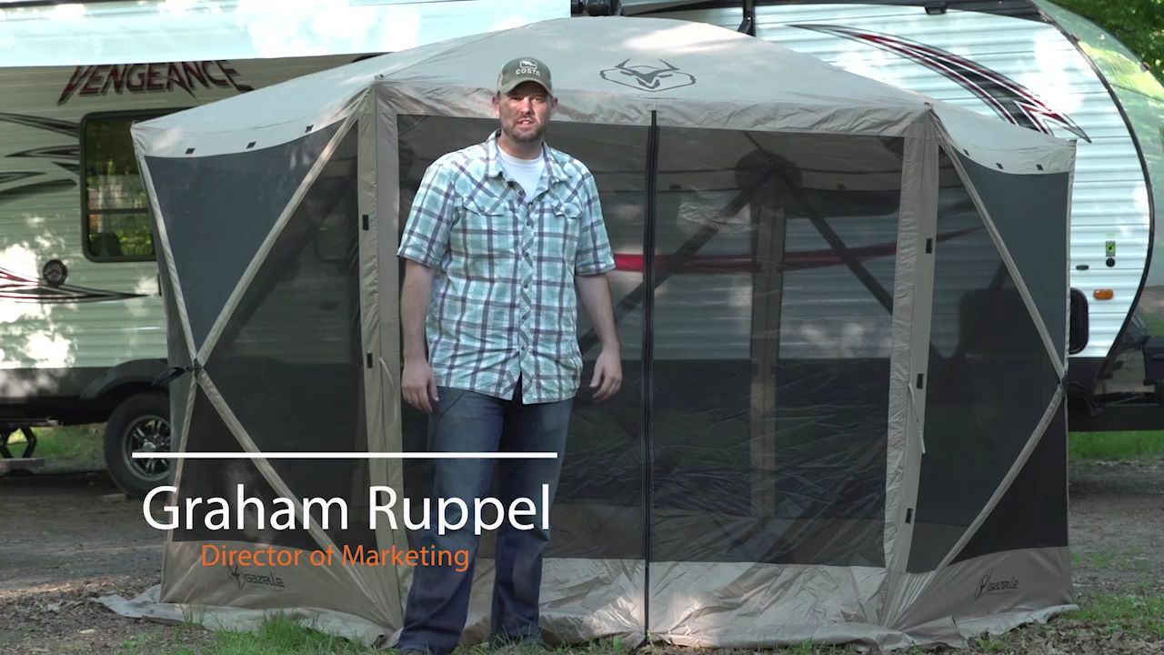 opplanet gazelle 6 sided portable gazebo video