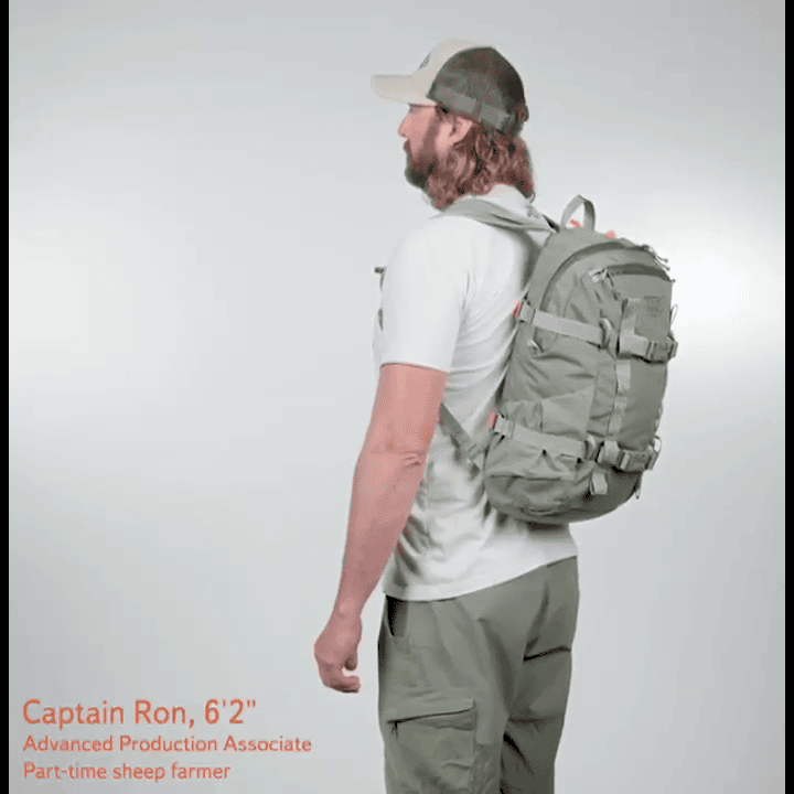 opplanet gravelly 18l daypack on model video