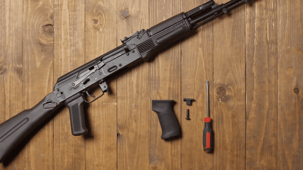 opplanet hogue overmolded grip without finger grooves for ak 47 rifles installation demo video