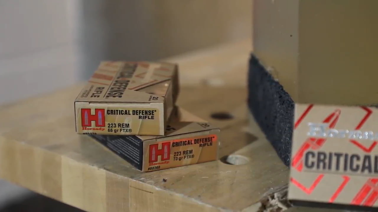 opplanet hornady critical defense rifle 223 rem ballistics gel performance video