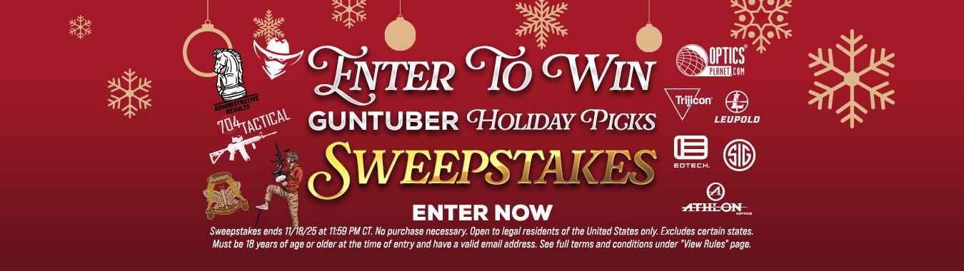 GunTuber Holiday Picks Sweepstakes - Enter To Win GunTuber Holiday Picks Sweepstakes 