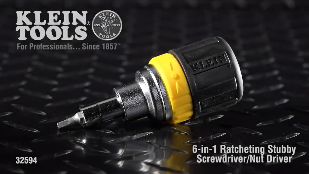 opplanet klein tools 6 in 1 stubby screwdriver square recess video