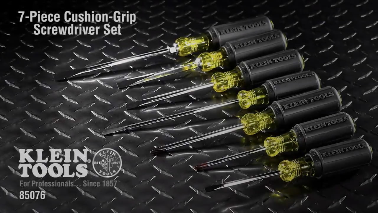 opplanet klein tools 7 piece cushion grip screwdriver set video