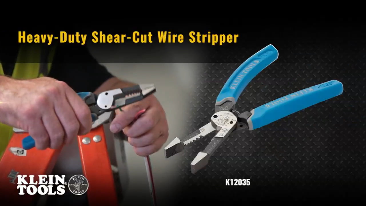 opplanet klein tools heavy duty shear cut wire stripper k12035 video