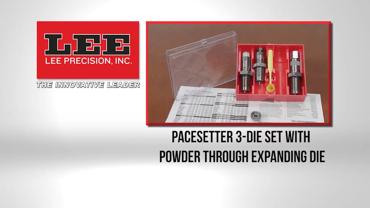 opplanet lee pacesetter 3 die set with powder through expanding die video