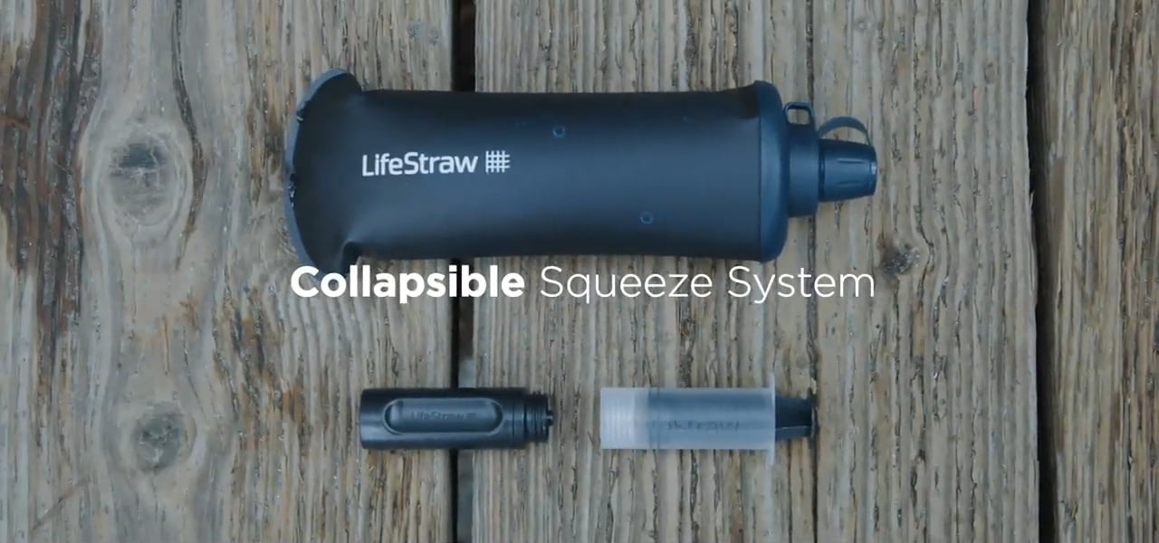 opplanet lifestraw peak series collapsible squeeze bottle with filter video