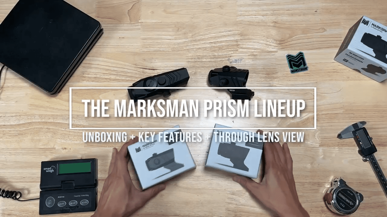 opplanet monstrum marksman prism scope lineup unboxing and through lens footage video