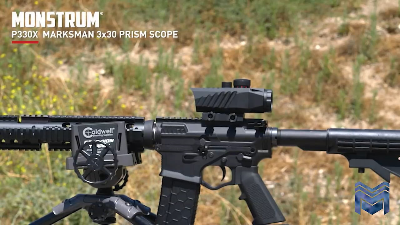opplanet monstrum p330 marksman 3x30 prism scope field of view video
