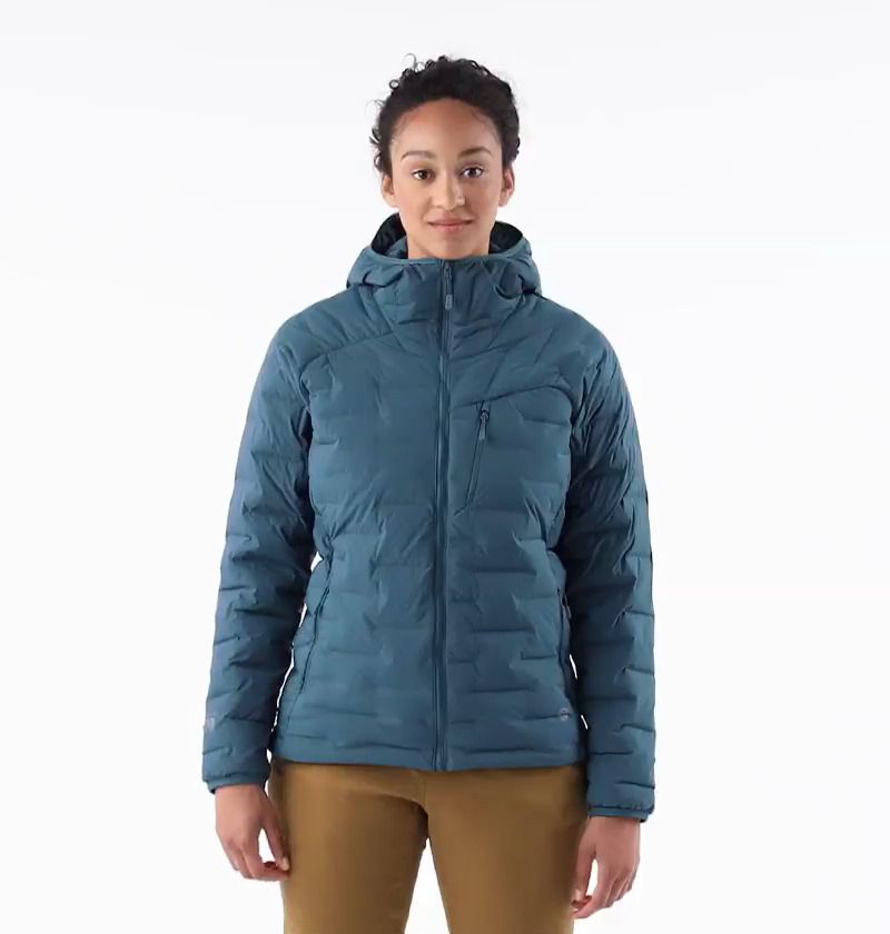 opplanet mountain hardwear womens super ds stretchdown hooded jacket video