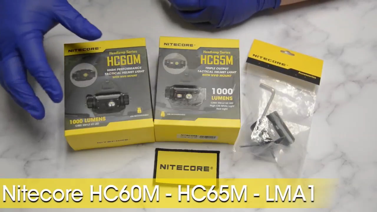 opplanet nitecore hc60m hc65m lma1 ballistics helmet trio video