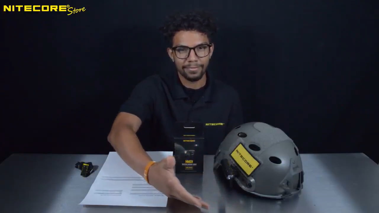opplanet nitecore hm01 320 lumens 360 deg pivoting tactical helmet light video