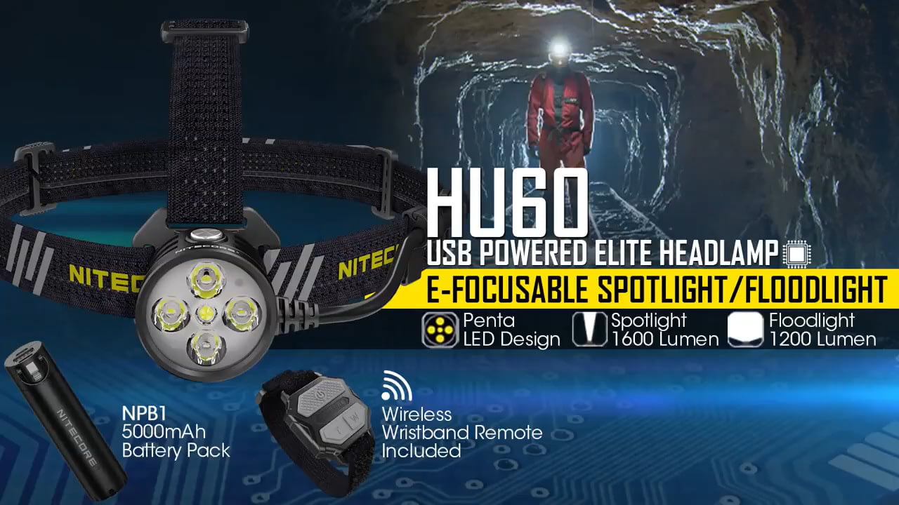 opplanet nitecore hu60 1600 lumen focusable headlamp video