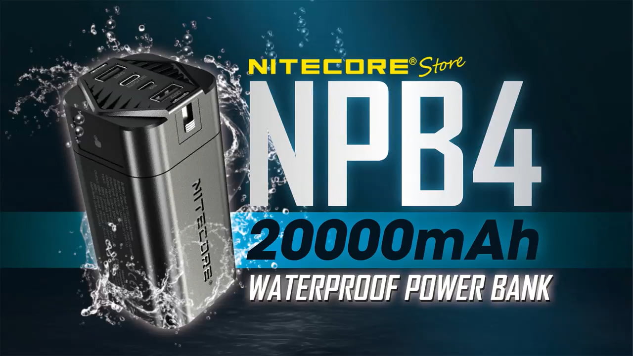 opplanet nitecore npb4 20000mah waterproof power bank video