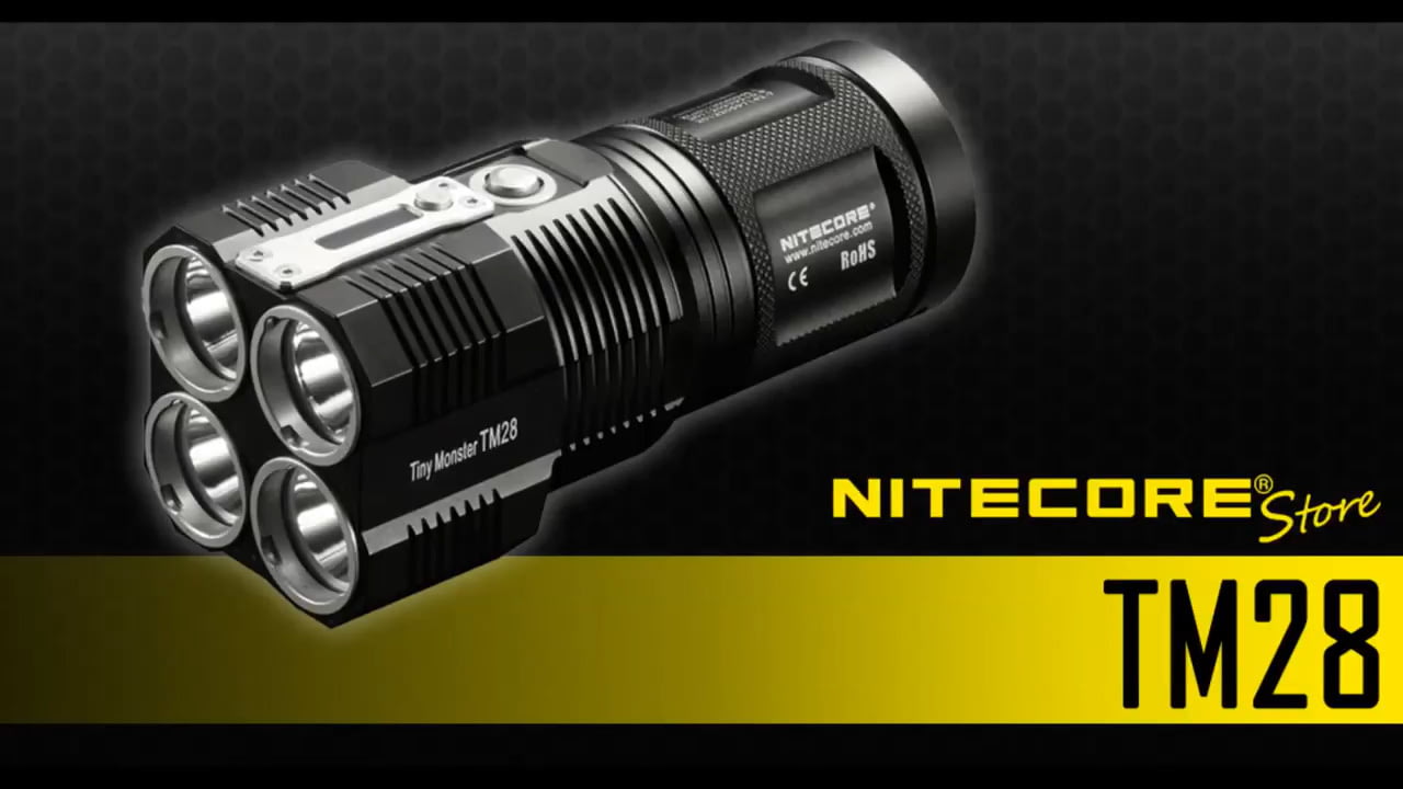 opplanet nitecore tm28 tiny monster 6000 lumen quad ray flashlight video