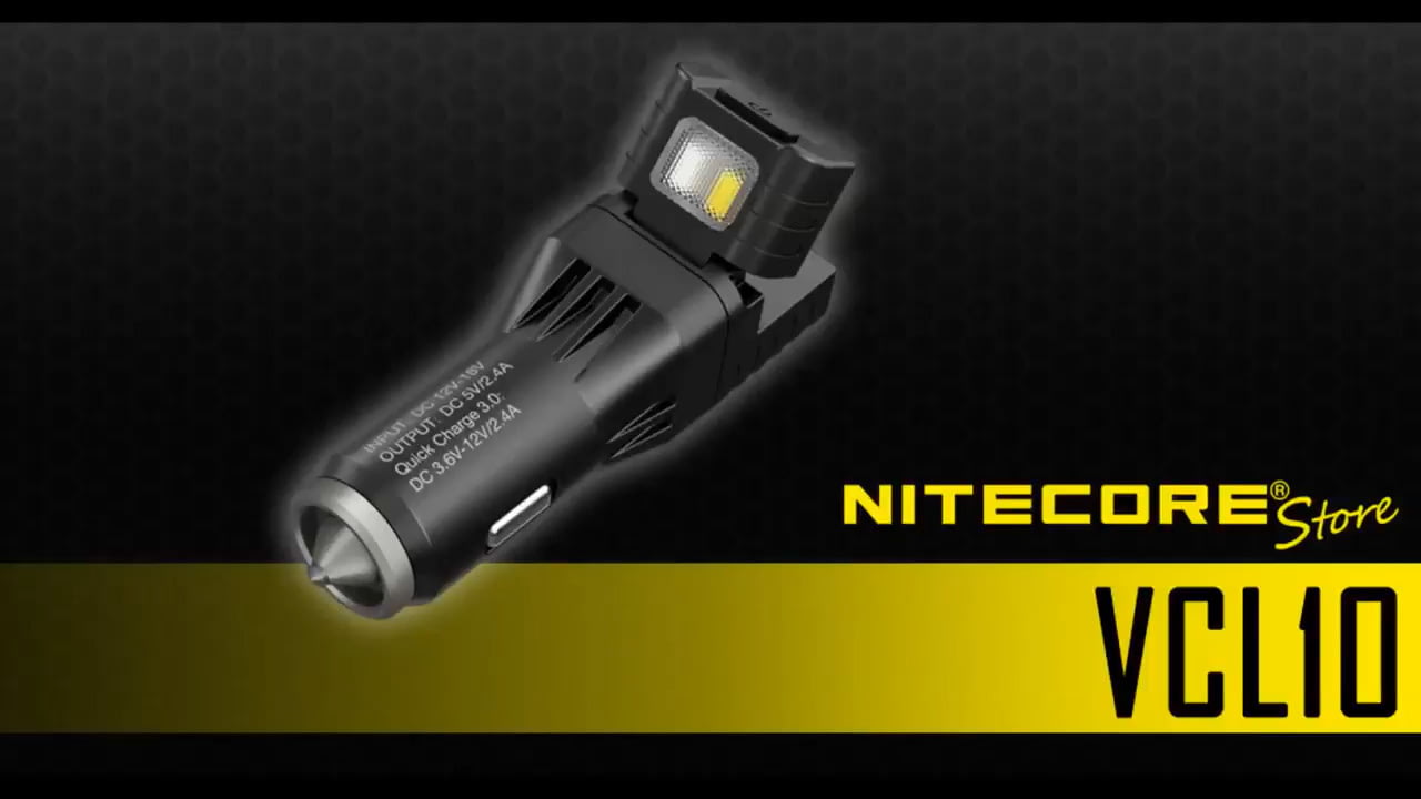 opplanet nitecore vcl10 quickcharge 3 0 usb car charger with white red flashlight video