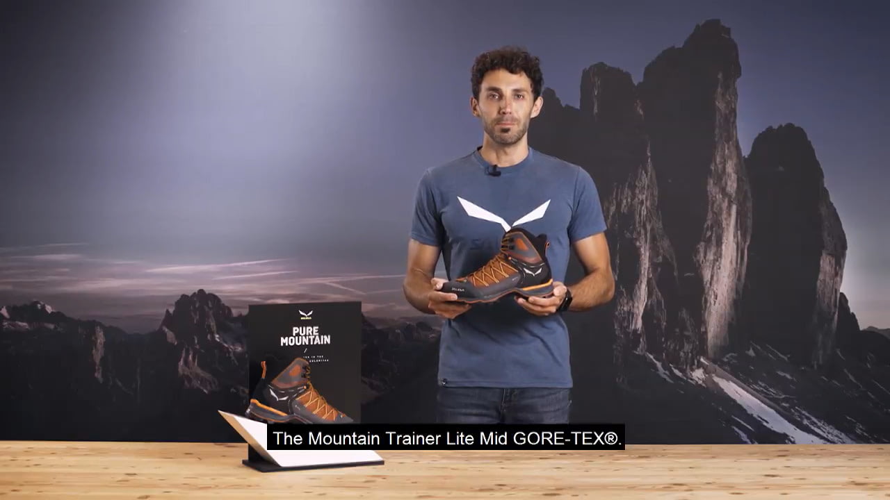 opplanet salewa mtn trainer lite gtx hiking shoes video