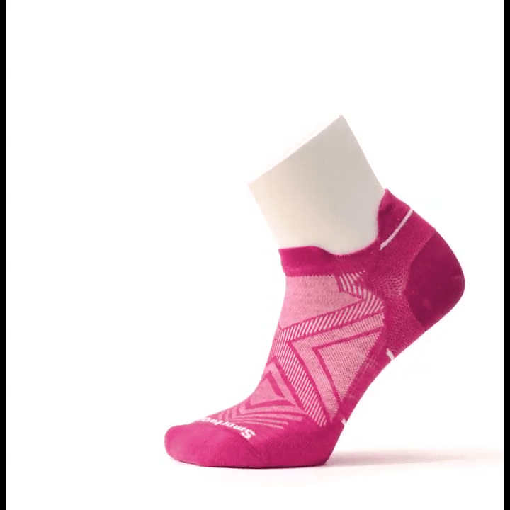 opplanet smartwool run zero cushion low ankle socks womens power pink video