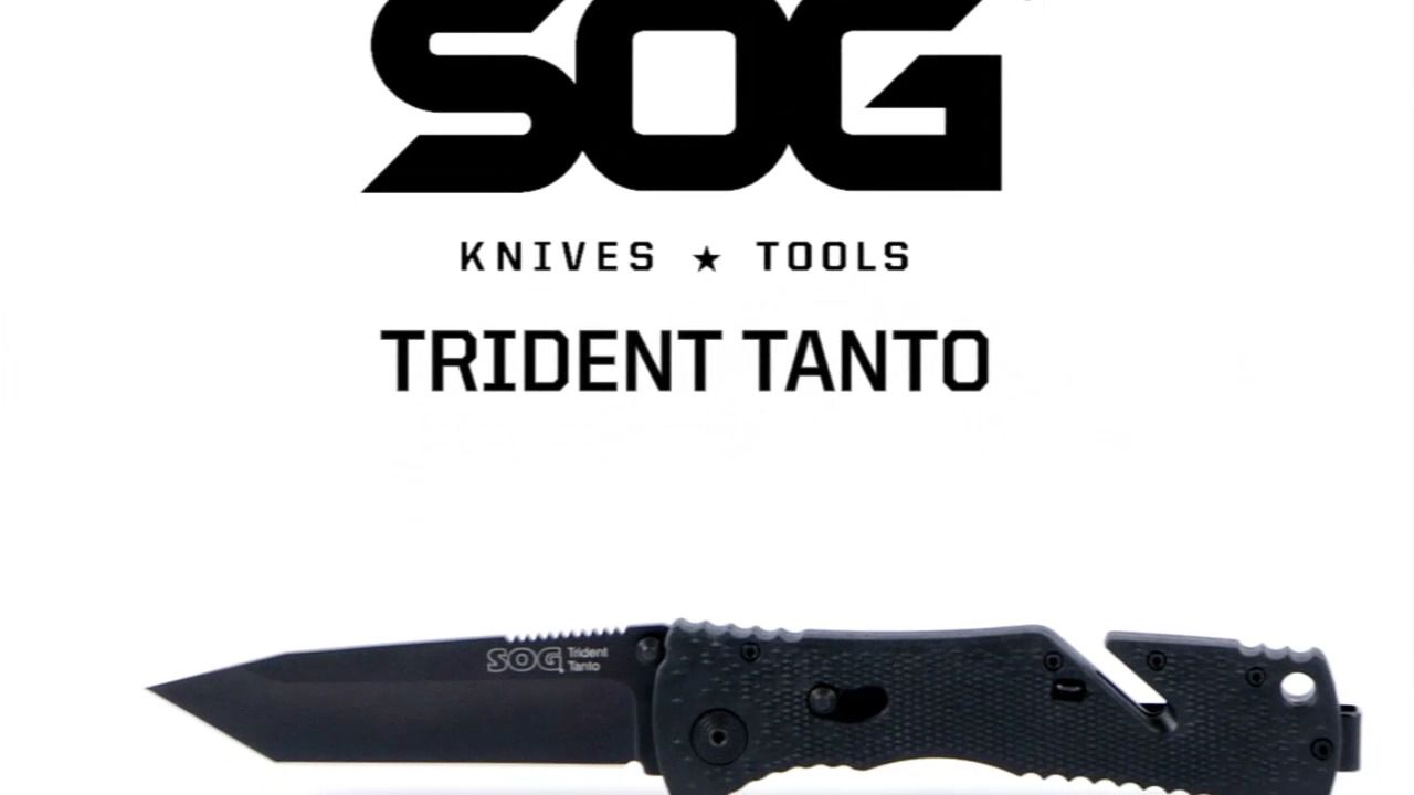 opplanet sog trident tanto black folding knife video