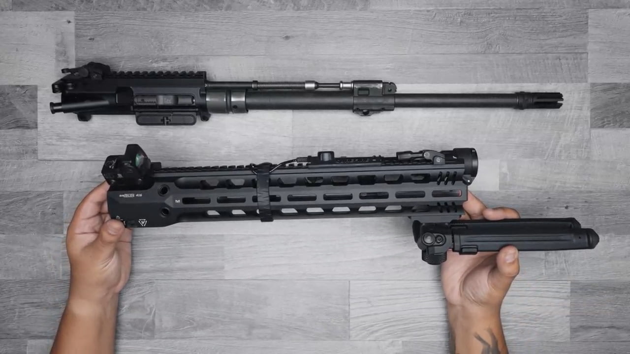 opplanet strike industries gridlok rail for 416 installation video