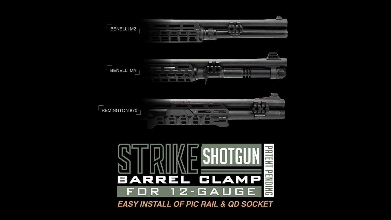 opplanet strike industries shotgun barrel clamp for 12 gauge video