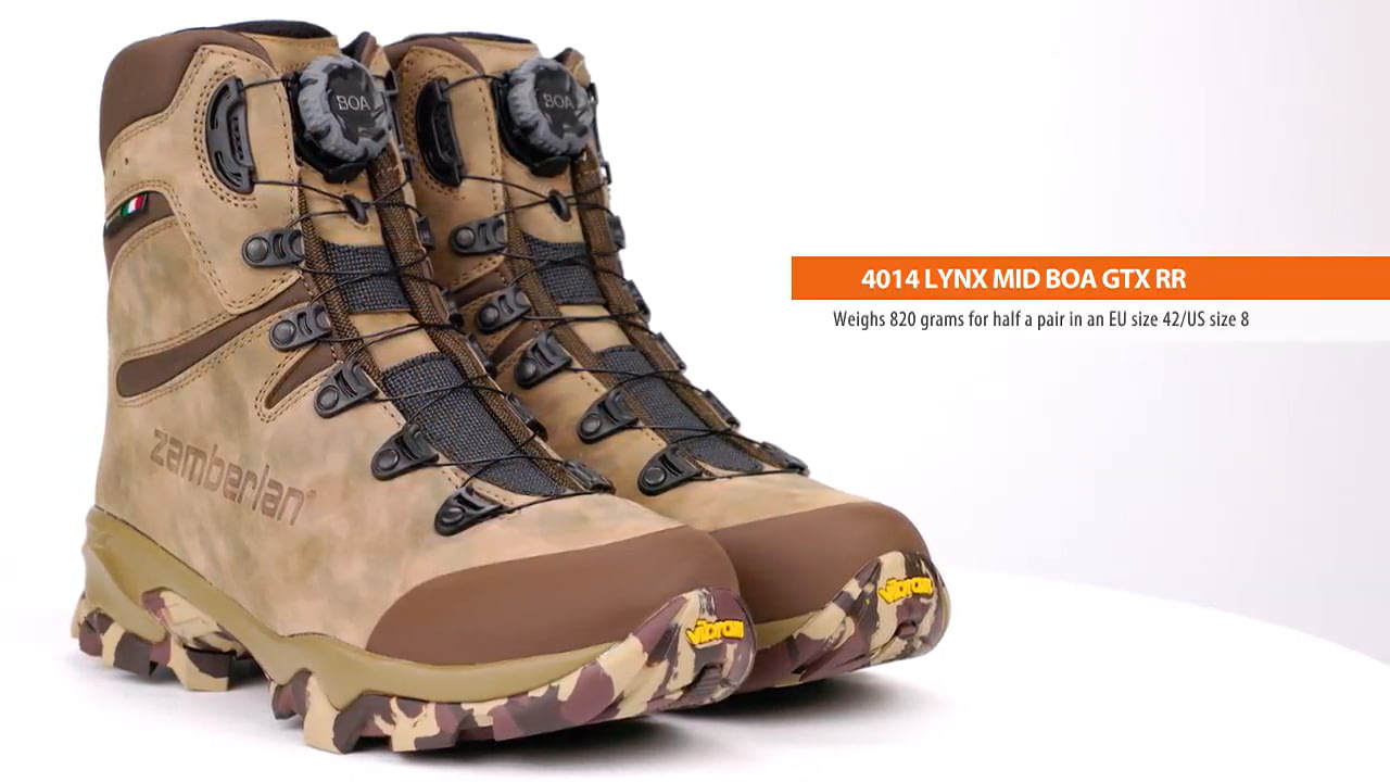 opplanet zamberlan 4014 lynx mid boa gtx rr hunting boots video