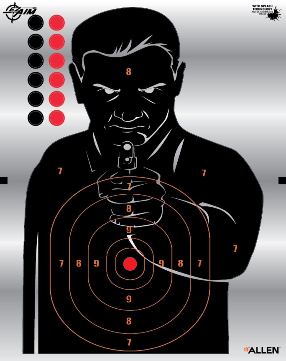 Allen Ez Aim 12in Human Silhouette Target, 4 per Pack |