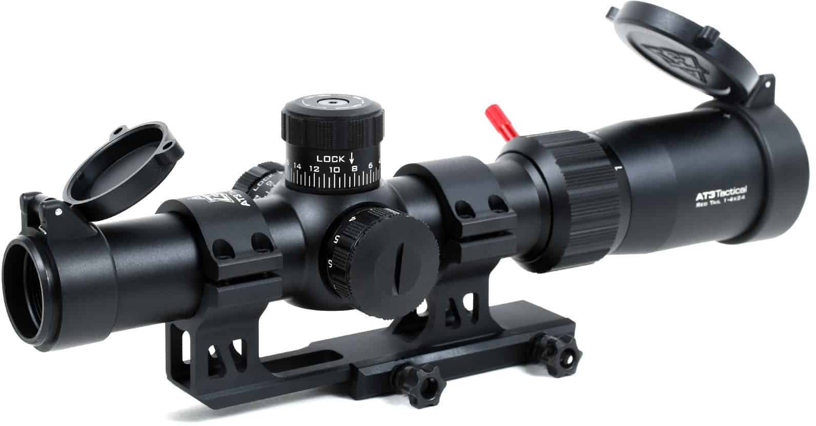 AT3 Tactical Red Tail LPVO 1-4x24 LPVO Rifle Scope with Mount 30mm