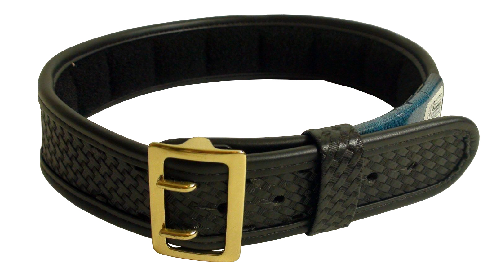 Bianchi 7965 ErgoTek Sam Browne Basketweave Belt, Brass Buckle