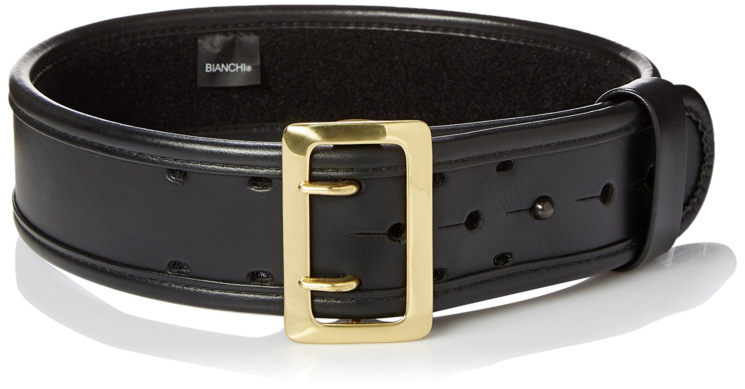 Bianchi 7965 ErgoTek Sam Browne Basketweave Belt, Brass Buckle