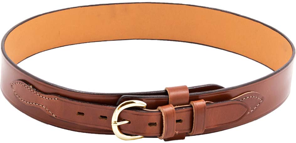Bianchi B4 Ranger Belt - 1.75" Width Basket Weave Tan Leather With Brass Buckle