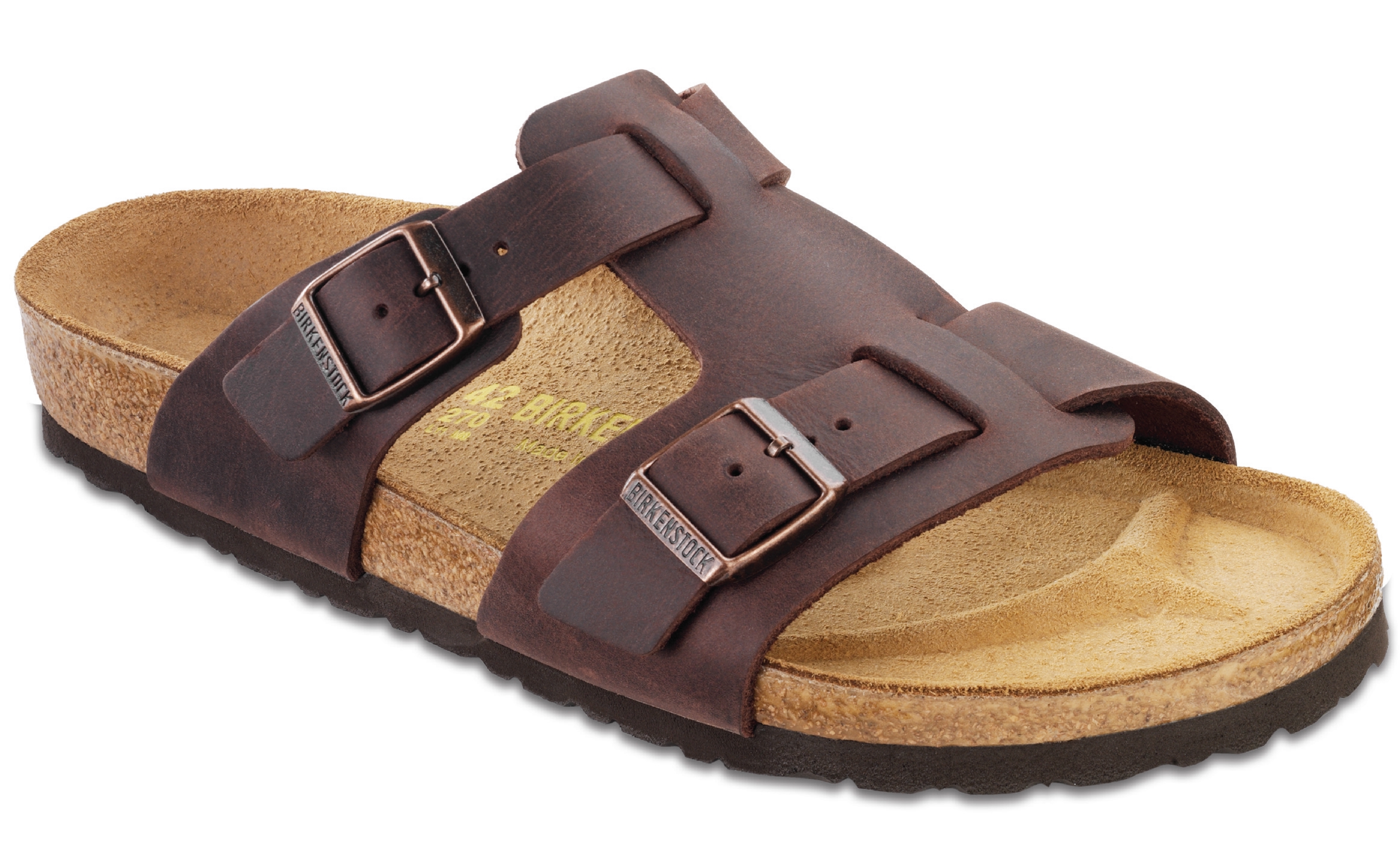Birkenstock Riva Habana Oiled Leather Sandals Men\'s 44 US 11 Rare Discontinued Riva Oiled Leather | Habana Jet Brown – Genuins USA main image 2