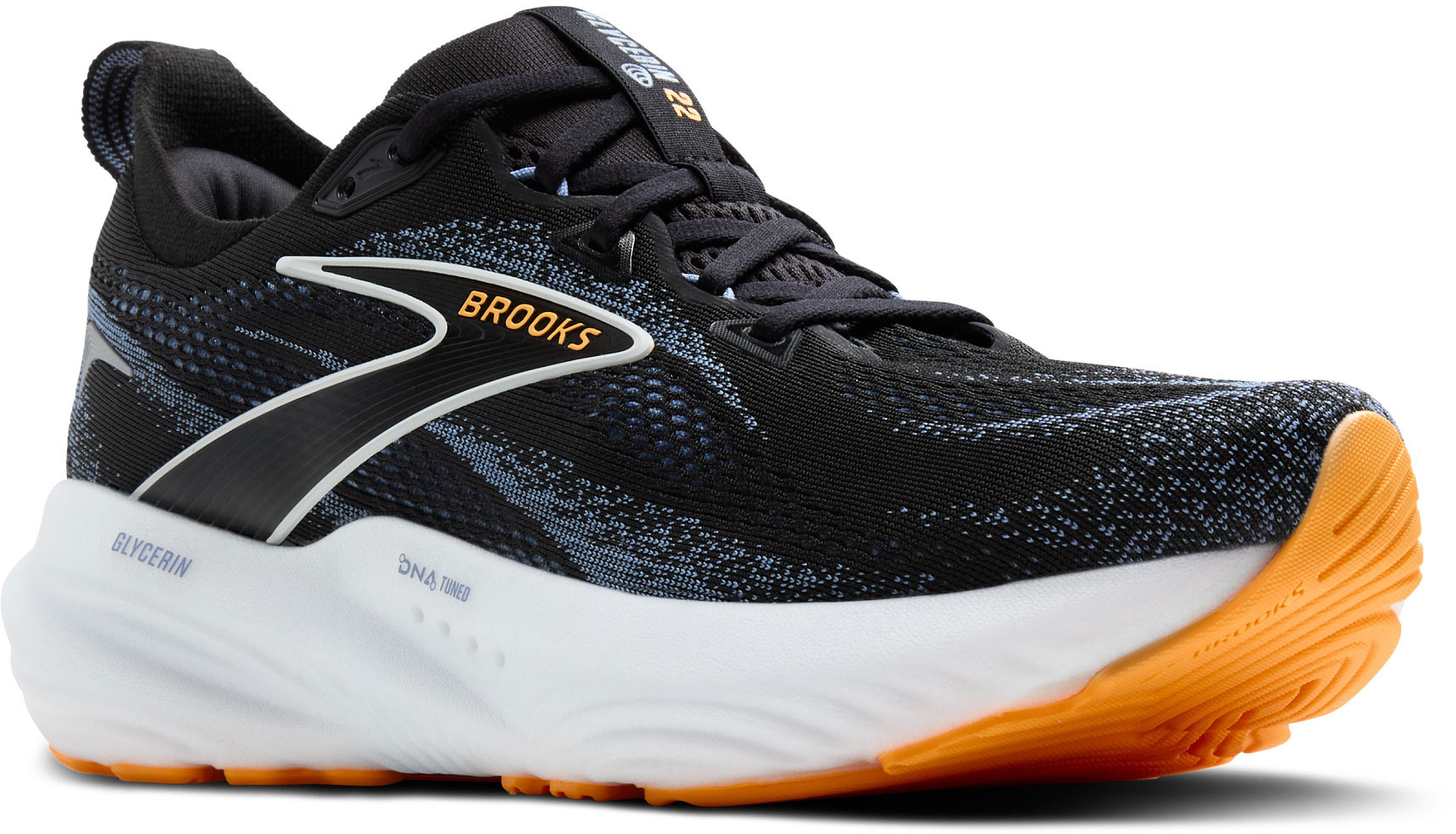 Brooks Glycerin 22 1104451D090 Black Running Shoes Sneaker Men Size 15 D Worn 2x Brooks Glycerin 22 D Wide Black Grey White Women Road  main image 4