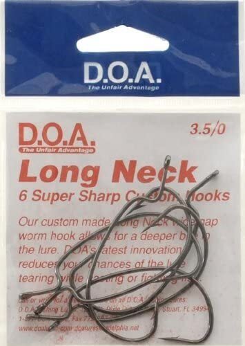 DOA 5/0LHN Long Neck Fishing Hook - Wide Gap, Deep Bite Design
