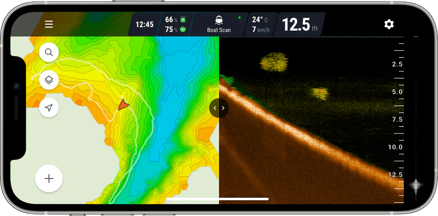 Fish Deeper app maps and sonar