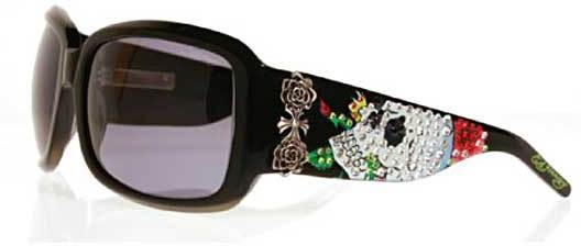 Ed Hardy Skull & Roses Crystal Sunglasses EHS-001 | Free  display picture 1
