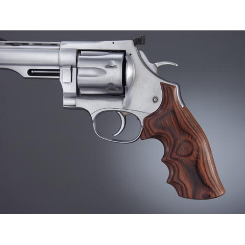 Hogue Dan Wesson Handgun Grip Lg.Frame RoseLaminate No Finger Groove, Stripe/Cap, Checkered 58531