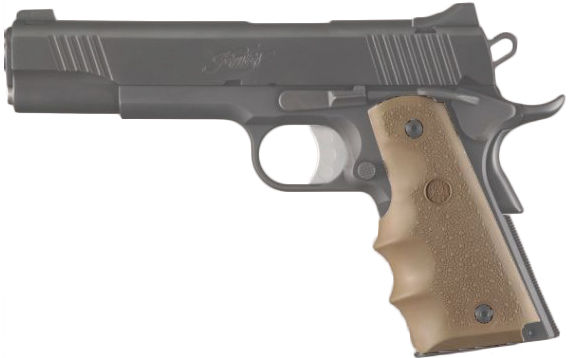 Hogue Rubber Grip For 1911 Government Model – Dark Earth, Finger Grooves, Improved Grip (Part #45003) 9 thumbnail image