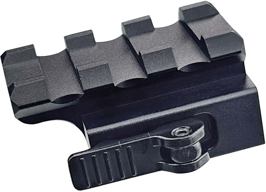 Riser Picatinny BridgeMount BM0305QD – 0.5″, 3 Slot, Base Girevole Integrata, Alluminio Nero