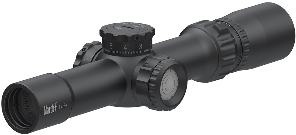 March Scopes Tactical Turret 1-8x24mm LPVO Rifle Scopes, 30mm Tube