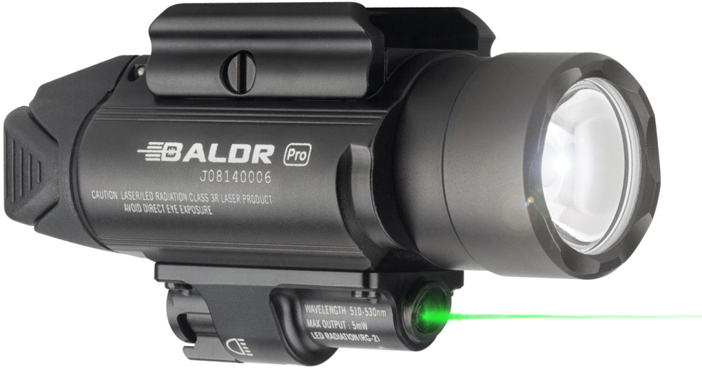 Olight Baldr Pro 1350 Lumens LED Flashlight with Green Laser Sight