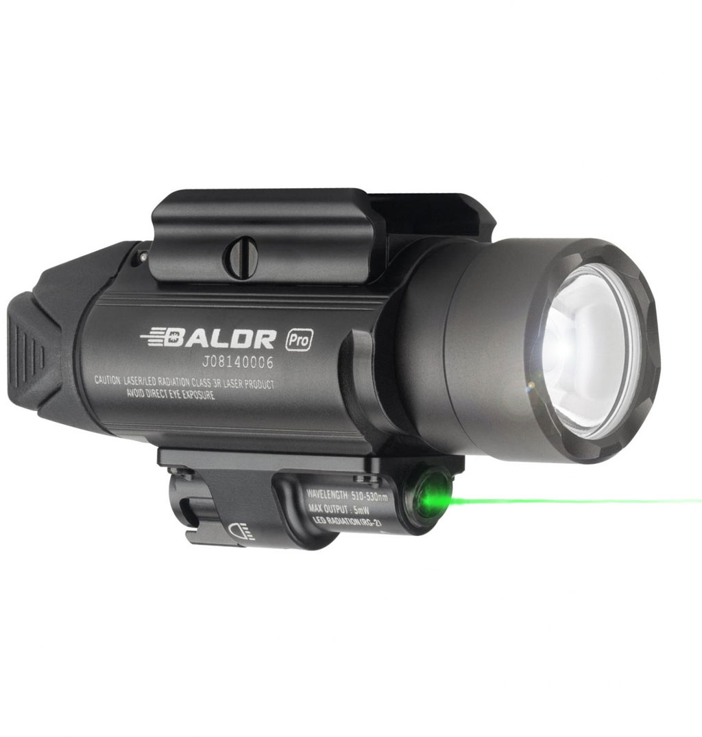 Olight Baldr Pro 1350 Lumens LED Flashlight with Green Laser Sight