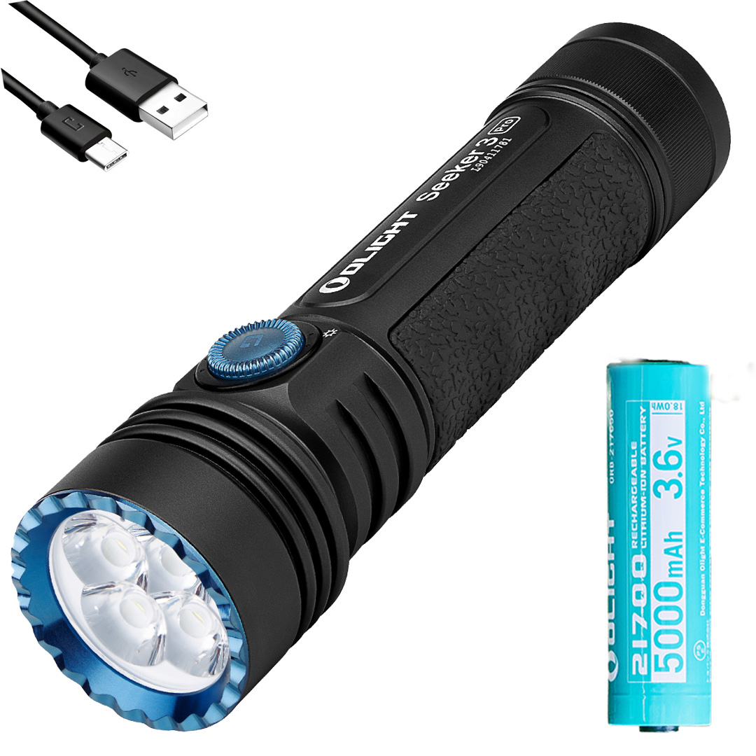Olight Seeker 3 Pro 4200 Lumens LED Rechargeable Flashlight | Free