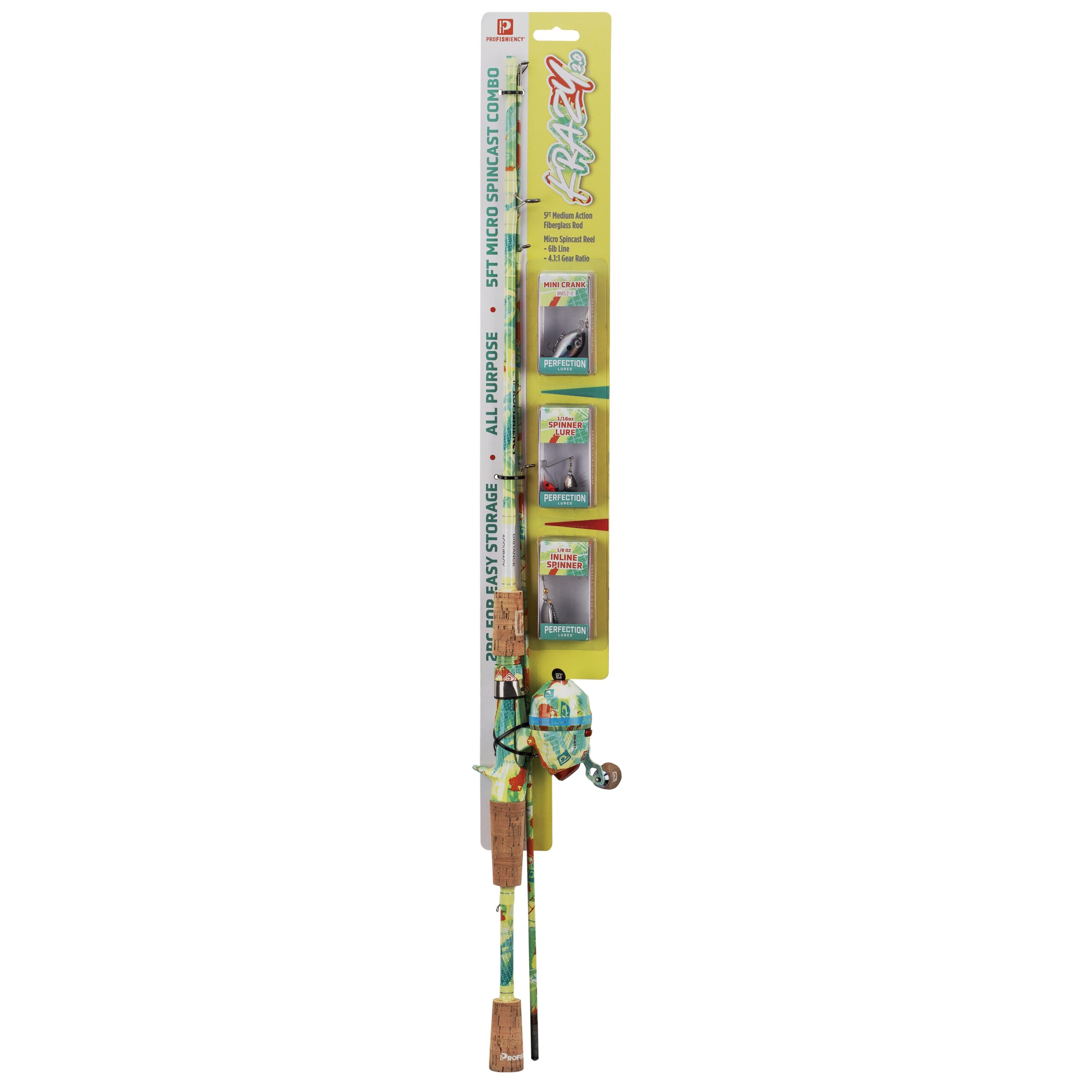 ProFISHiency 5ft Krazy 2.0 Spincast Combo w/Lures | Free Shipping over $49!