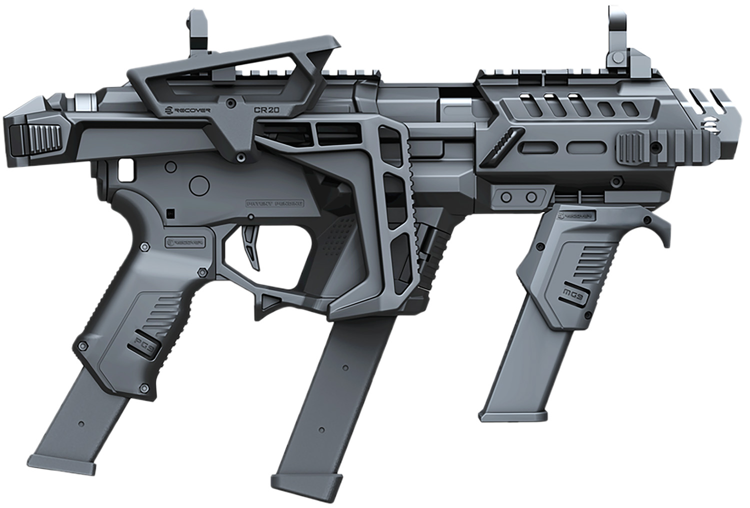Recover Tactical P-IX+MG PG9 SR20 Metal Front Guard Folding Stock