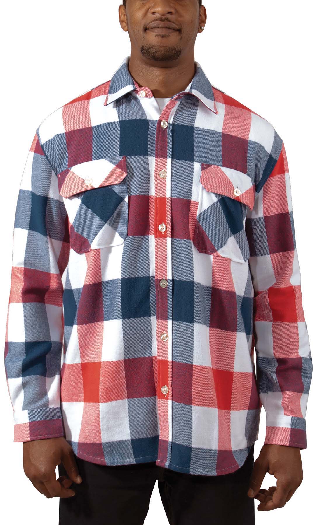 Rothco Extra Heavyweight Buffalo Plaid Flannel Shirt Men's Up