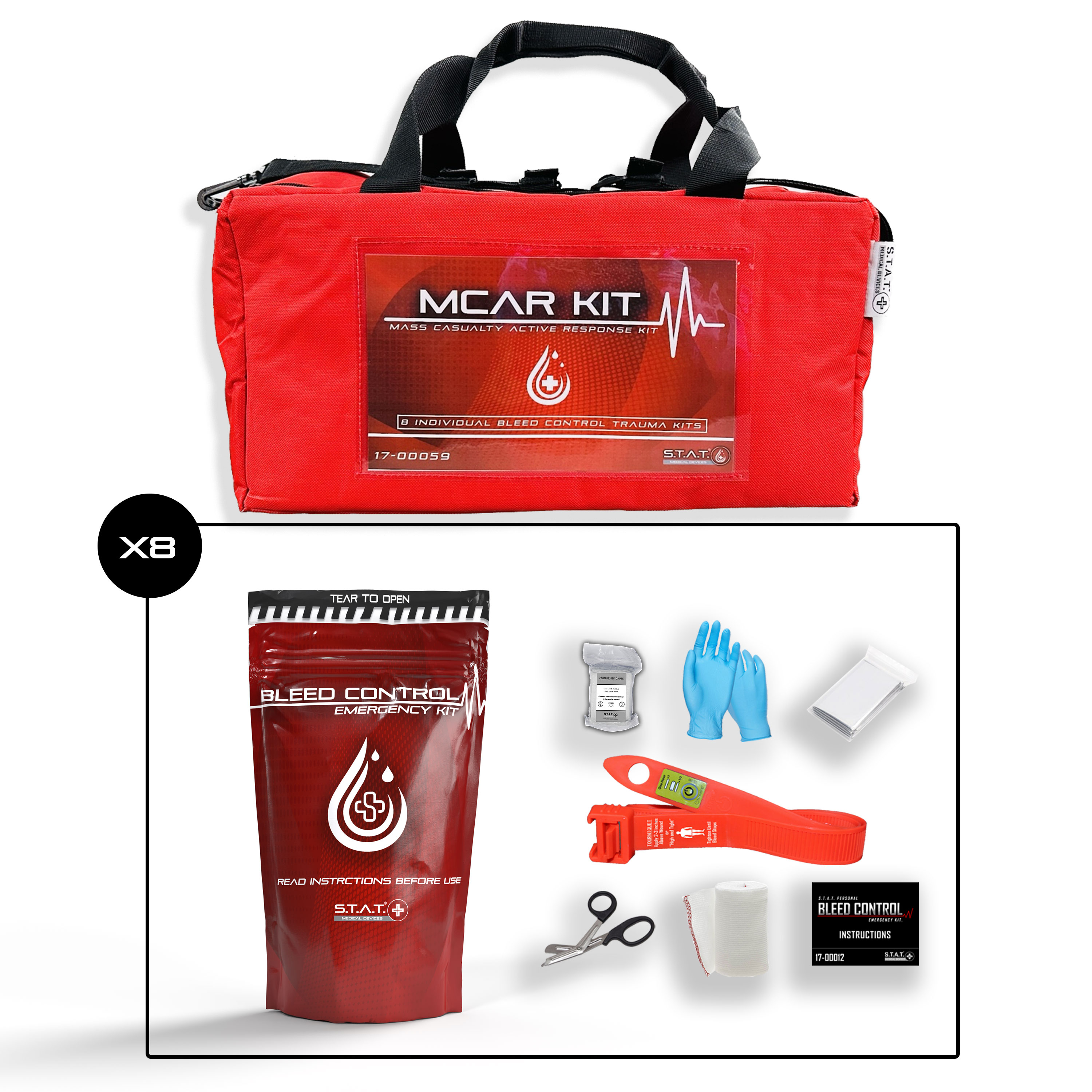 S.T.A.T. Medical Devices MCAR Kit with STAT Review - Gun Values Board