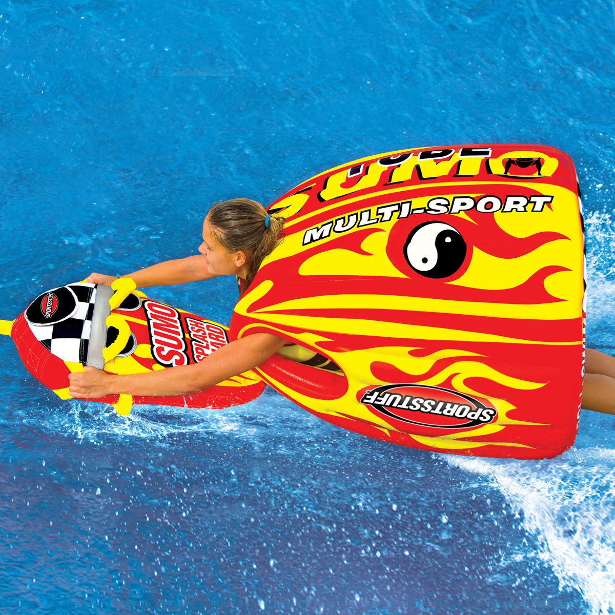 SUMO TUBE Multi-Sport インフレータブル Sportsstuff Sumo and Splash Guard Combo Single Rider Inflatable